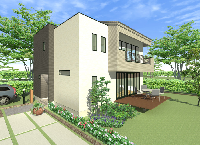 大きな吹き抜けのある家