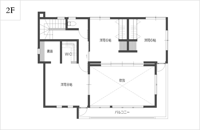 大きな吹き抜けのある家